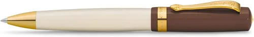 Kaweco STUDENT 20's Jazz Bolígrafo I Business Bolígrafo de acrílico de alta calidad en marrón y crema I Elegante bolígrafo con caja de regalo de