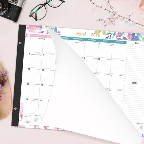 Miniatura 6 de Gannyfer Calendario de escritorio 2026-2027 – Calendario de escritorio grande de 18 meses 2026, úsalo ahora hasta junio de 2027, calendario de Rosa