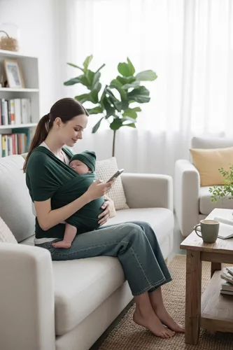 Miniatura 6 de TADO MUSLIN Portabebés para recién nacidos a niños pequeños (8-35 libras), eslinga modal suave elástica, transpirable para todas las estaciones