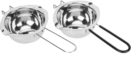 Miniatura 10 de Olla de doble caldera, 2 unidades de 13.5 fl oz de acero inoxidable para fusión, sartén pequeña para leche, chocolate y agua para derretir agua