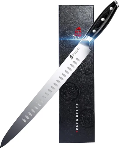 Miniatura 11 de TUO Black Hawk - Cuchillo de filete de 6 pulgadas para recortar grasa de carne, desollado de ciervos, mango de espiga completa, acero alemán de alto