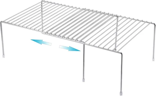 iPEGTOP Organizador de armario de cocina expandible, 2 piezas ajustables para congelador, estante de alambre de almacenamiento de alambre a prueba