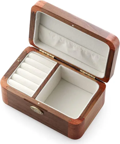 SOFTALK Joyero de madera vintage, caja de música, caja de recuerdo, cajas musicales, regalos para boda, Navidad, cumpleaños, día de San Valentín