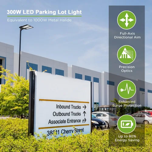 Miniatura 7 de Luz LED de estacionamiento de 300 W con fotocélula del atardecer al amanecer, ajustable, montaje deslizante, caja de zapatos, luz LED para cancha
