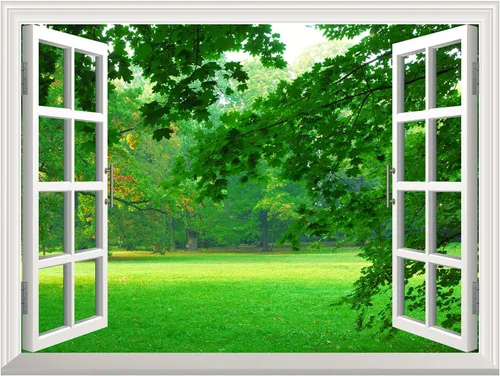Miniatura 2 de wall26 Adhesivo de pared extraíble/mural de pared – Parque en otoño, decoración de pared creativa de ventana – 24 x 32 pulgadas Parque en Otoño-2