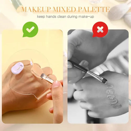 Miniatura 6 de Paleta de mezcla de maquillaje, bandeja de mezcla de maquillaje, paleta de base acrílica, sombra de ojos clara, base cosmética de mano, plato
