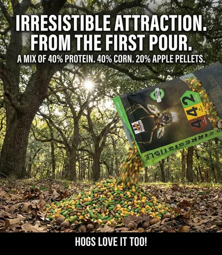 Miniatura 4 de Herron Outdoors 4-4-2 Alimento para ciervos con proteína de manzana dulce, atractor de ciervos con maíz entero y pellet de proteína de manzana