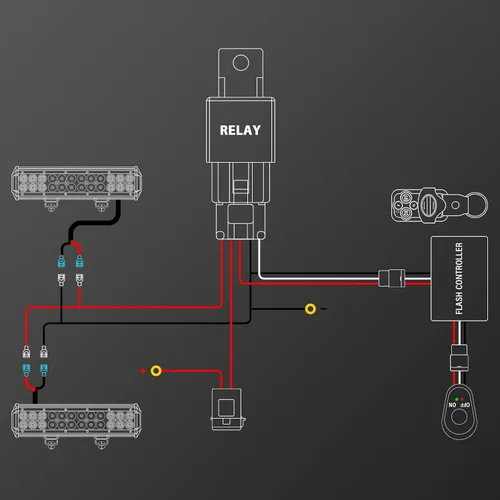 Miniatura 7 de SKYWORLD Kit de arnés de cableado de 1 cable de 10 pies para barra de luz de trabajo LED, interruptor de encendido/apagado de 14 V, kit de arnés