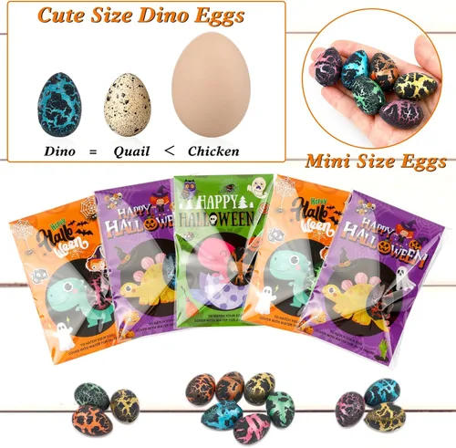 Miniatura 2 de ANPHILE Recuerdos de fiesta de Halloween, paquete de 30 huevos de dinosaurio para incubar de Halloween, rellenos de bolsas de regalos de Halloween a