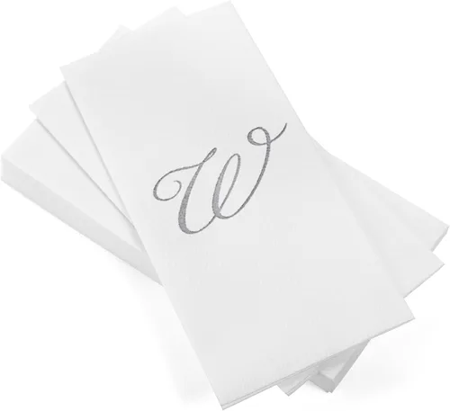 Miniatura 9 de AH AMERICAN HOMESTEAD Servilletas desechables – Servilletas doradas con monograma para invitados, servilletas acolchadas como tela para baño