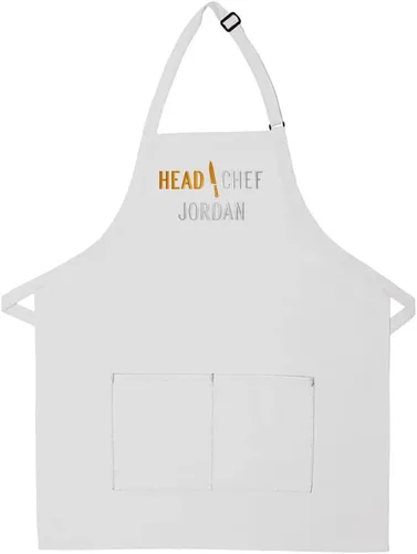 Miniatura 11 de Delantal personalizado bordado con diseño de jefe de chef Añadir un nombre