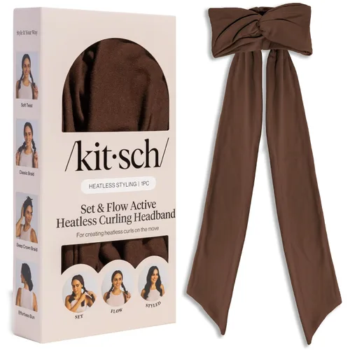 Miniatura 10 de Kitsch Set & Flow Active - Diadema rizadora sin calor para mujer, logra rizos sin calor durante la noche, sin daños por calor, rizadores sin calor