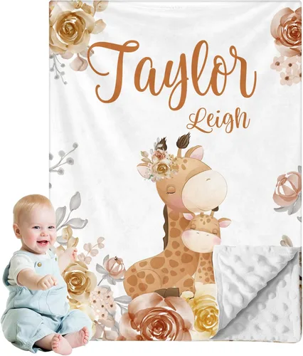 Miniatura 26 de Manta de bebé personalizada para niños, nombre personalizado con diseños de ratón, franela suave con respaldo de puntos de doble capa, manta 19 Ratón
