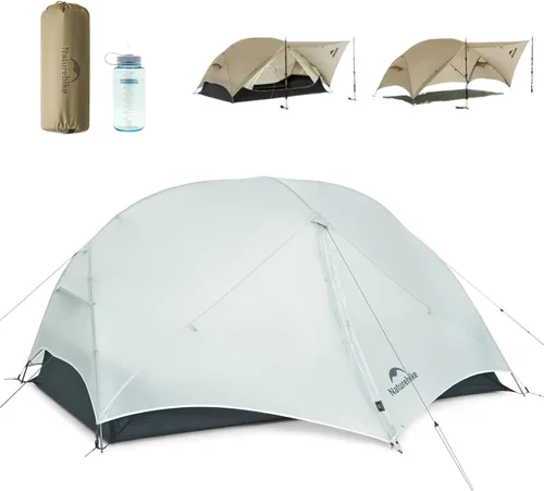 Miniatura 8 de Naturehike Mongar UL Tienda [Actualización 2025] 1.5kg/3.3lb Tiendas ultralivianas, Tienda para 1/2 personas para mochileros, 4 modos de uso, Caqui