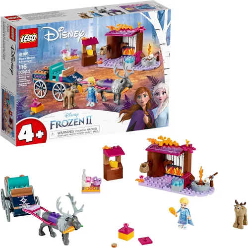 LEGO Disney Frozen II Aventura del Carruaje de Elsa 41166 Kit de construcción con figura de juguete de Elsa y Sven (116 piezas)