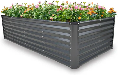 Miniatura 36 de GARDMAX 2x2x1FT Galvanized Round Raised Garden Bed Kit, Metal Planter Boxes Outdoor with Easy Assembly, Large Garden Bed for Vegetables, Fruits