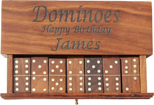 Personaliza el juego de fichas de dominó de madera para regalar con caja de almacenamiento, juegos familiares para interiores, juego familiar y