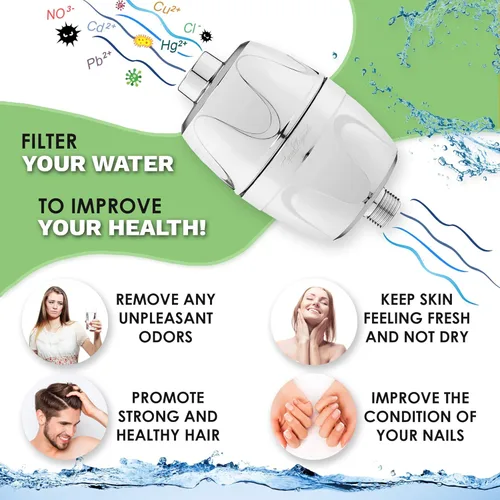 Miniatura 2 de Aqua Elegante Filtro de agua de ducha para cabezal de ducha - Filtros universales de cabezal de ducha para eliminar el cloro y los minerales duros