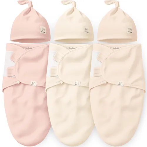 Miniatura 13 de KeaBabies Paquete de 3 mantas envolventes para recién nacidos, niñas, niños con gorros - Sacos de dormir suaves y orgánicos para bebés, juego