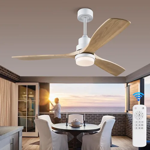Miniatura 22 de Ventiladores de techo negros de 42 pulgadas con luces y control remoto, luz LED regulable, motor de CC silencioso reversible, función de memoria