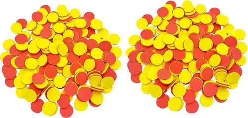 SEETOOOGAMES Contadores de espuma de dos colores, contadores de 1 pulgada para niños, rojo y amarillo, contador educativo, clasificación, patrón,