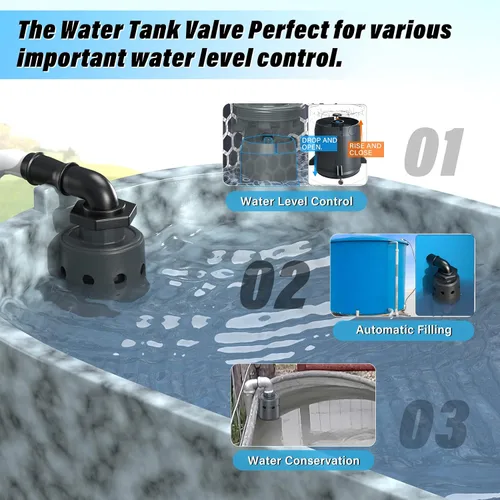 Miniatura 5 de Sistema de riego de válvula de flotador de 1 pulgada diseñado para control de nivel de agua, llenado y apagado automático, garantizar un suministro