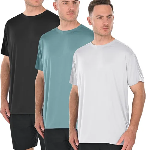 Miniatura 2 de Nayta muotia Paquete de 3 camisetas de entrenamiento para hombre, manga corta, de compresión, para deportes, gimnasio, atletismo