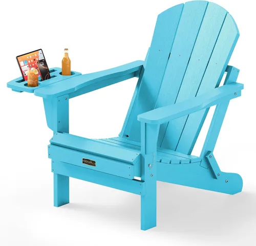 Miniatura 24 de SERWALL - Silla plegable Adirondack para patio, jardín, exterior, resistente a la intemperie, sillas para hoguera, color naranja