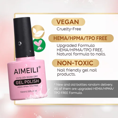 Miniatura 3 de AIMEILI Juego de esmaltes de uñas de gel para el día de San Valentín, esmalte de uñas de gel rosa nude, juego de 6 piezas x 0.3 fl oz - Juego de 31
