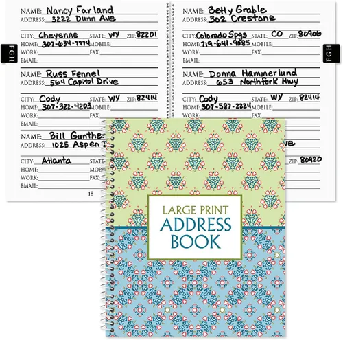 Miniatura 2 de Current Fresh Patterns - Libro de direcciones de letra grande, 56 páginas, encuadernado en espiral grande de 7" x 8.5", organizador de cubierta