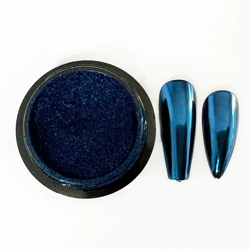 Miniatura 4 de Juego de polvos de uñas cromados verdes y azules con efecto de espejo metálico, polvo holográfico para uñas, decoración de uñas con purpurina, juego