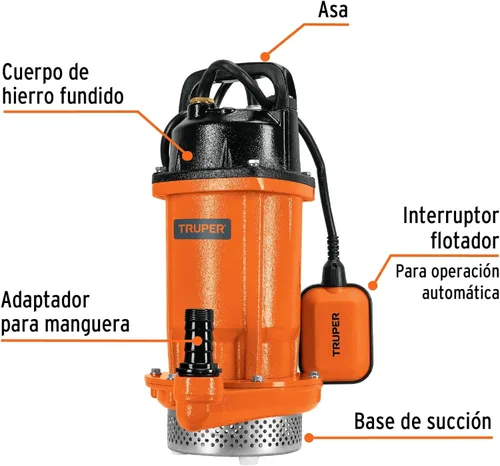 Miniatura 2 de Bomba sumergible de hierro fundido para agua limpia 1 HP