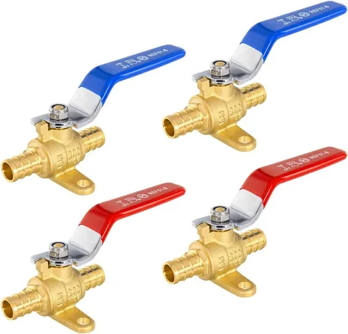Miniatura 18 de Paquete de 2 válvulas de bola EFIELD Pex Brass de 1/2 pulgada con cierre de puerto completo, caliente y frío, (VALVE001)