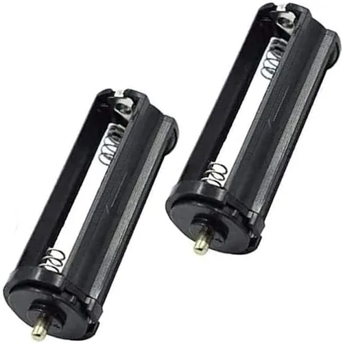Miniatura 5 de 3 x 1,5 V AAA Cilíndrico Batería Protectora Soporte de Cove para linterna antorcha, paquete de 2, negro (cabeza plana negro)