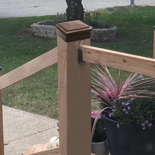 Miniatura 6 de Tapas para postes, soporte de poste de madera de 4 x 4 pulgadas (real 3.5 x 3.5 pulgadas), cubierta de plástico impermeable para postes de madera