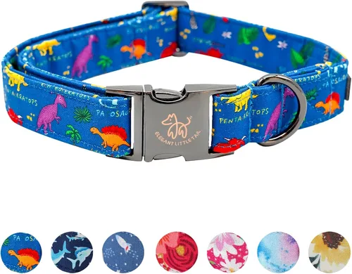 Miniatura 6 de Elegant Little Tail - Collar para perro de otoño, collar floral naranja duradero para perros medianos, ajustable para mascotas macho o hembra