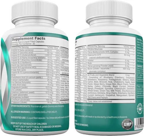 Miniatura 2 de Multivitamínico bariátrico con hierro – Cápsulas blandas de rápida absorción rellenas de líquido – Cumple con ASMBS – Suplemento bariátrico todo