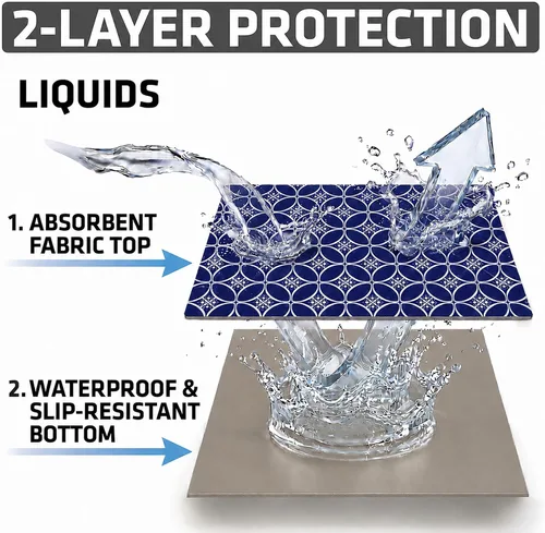 Miniatura 9 de Drymate Forro de lujo para estantes y cajones, tela acolchada gruesa, no adhesiva, absorbente, impermeable, antideslizante, forros para armarios