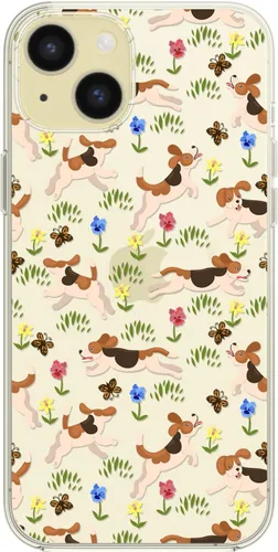 Miniatura 4 de Blingy's Funda para iPhone 15, lindo estilo perro Beagle divertido patrón de mascota diseño de animales de dibujos animados diseño transparente