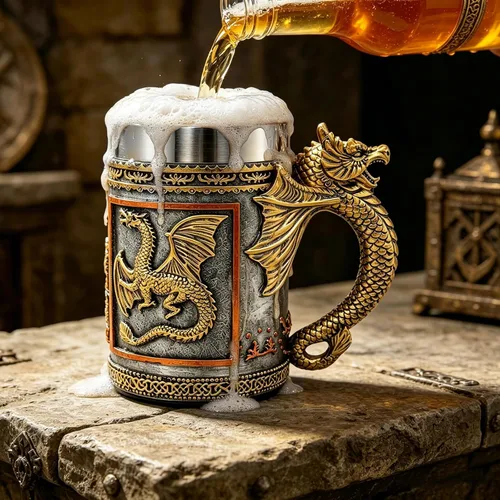 Miniatura 8 de alikiki Medieval DND Dragon Beer Mug - 20 FL oz Dragon Game Mug Stainless Tankard Dungeons and Dragons Gifts for Men GOT Lovers Collector