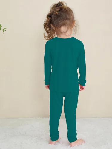 Miniatura 55 de GUISBY Conjunto de pijama de rayón de bambú para niños y niñas, ajuste cómodo, para uso diario, conjunto de pijama de 2 piezas