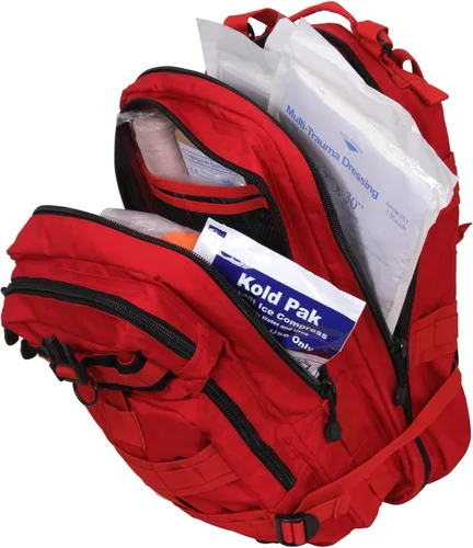 Miniatura 2 de Rothco Mochila Trauma Kit - Incluye más de 190 artículos de supervivencia de emergencia para cualquier situación - Rojo