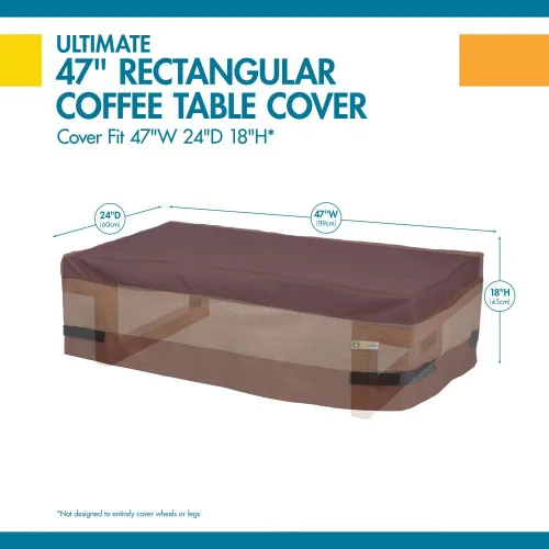 Miniatura 6 de DUCKCOVERS Ultimate - Funda rectangular impermeable para mesa de café de 49 pulgadas, funda otomana para exteriores