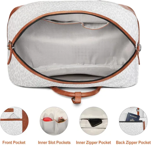 Miniatura 131 de IBFUN Bolsas de fin de semana para mujer, bolsa grande de lona para viaje, bolsa de viaje con compartimento para zapatos, 21 pulgadas, juego de 3