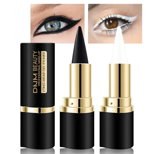 Miniatura 13 de evpct Delineador de ojos de gel negro y marrón 2 en 1, impermeable, a prueba de manchas, para Waterline, juego de pomadas de crema de cejas