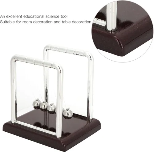 Miniatura 2 de Newtons Cradle Balance - Bolas de péndulo, bolas oscilantes de energía cinética, herramienta educativa de aprendizaje para oficina, hogar