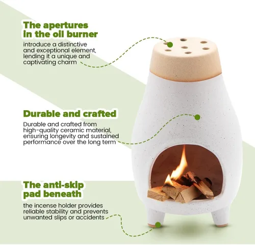 Miniatura 6 de Palo Santo Sage Incienso Holder I Meditación Regalo Cerámica Decoración Cuenco Suministros de Brujería Cuenco de Manchas I Quemador Elegante