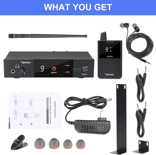 Miniatura 6 de UHF - Sistema de monitor inalámbrico intrauditivo con auriculares, 180 pies, montaje en rack, transmisor profesional de sistema estéreo IEM