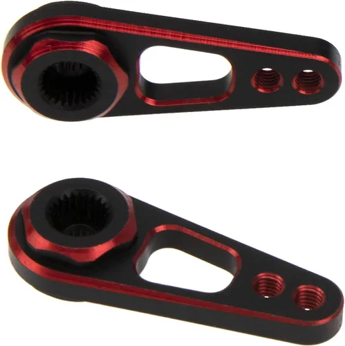 Miniatura 4 de Paquete de 2 bocinas Vgoohobby de aleación de aluminio a control remoto de doble agujero 25T para servo de dirección compatible con Recat Axial