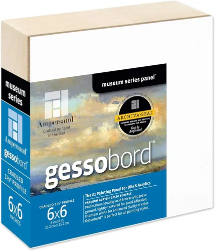 Miniatura 44 de Ampersand Art Supply Panel de pintura de madera de Gesso: Serie Museo Gessobord, 11 "x 14", perfil plano de 1/8